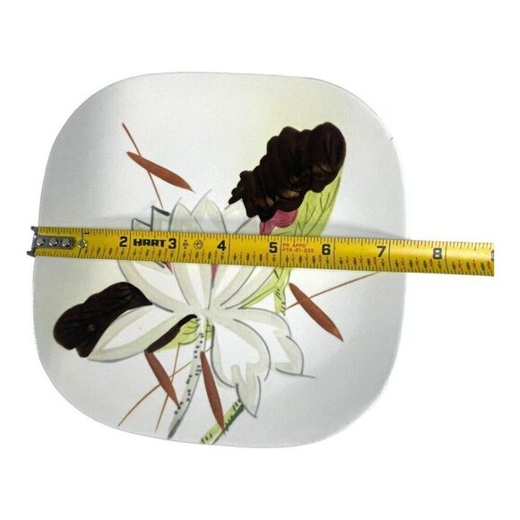 Set of 4 Red Wing Lotus Salad Bread Dessert Plates Square Concord Shape 7.25” - Picture 4 of 6